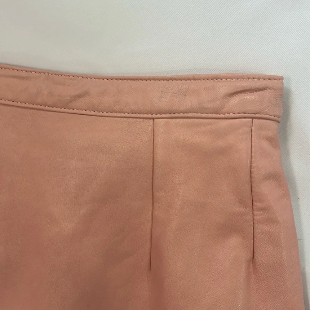 Vintage 80s Cache leather pink midi skirt woman size 10